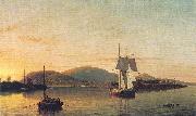 Fitz Hugh Lane Camden Mountains from the South Entrance to the Harbor oil